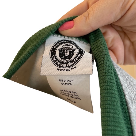 Vintage Smokey The Bear Cropped Sweatshirt Size S - Picture 7 of 11